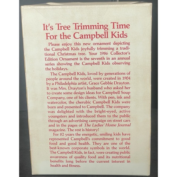 Campbell's Soup Kids 1986 Christmas Ornament IN BOX - Picture 10 of 16